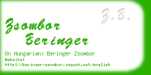 zsombor beringer business card